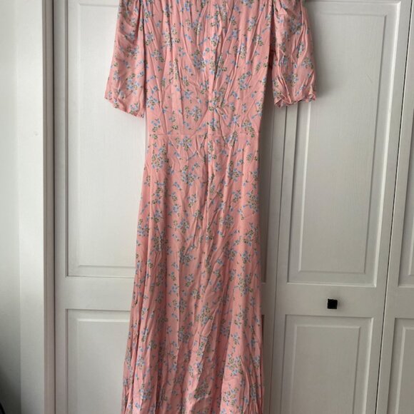 NWT Wayf Dresses Tie Front Floral Midi Dress SM - Picture 3 of 3